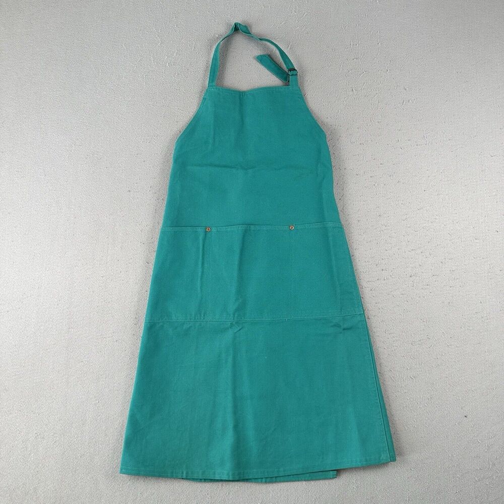 Vintage 70s 80s Ralph Lauren Western Wear Apron Medium Green Canvas Equestrian
